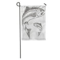 thumbnail image 1 of KDAGR Fish Rainbow Trout Jumping Vintage Fishing Woodcut River Black Garden Flag Decorative Flag House Banner 28x40 inch, 1 of 2