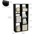 thumbnail image 5 of Anhdah 7 Cube Storage Organizer Bookshelf, Black Wooden Bookcase Storage Shelf, Sturdy 7-Cube Organizer for Living Room, Bedroom, Home Office, Easy Assembly, 5 of 6