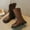 Brown, variant on workcargo Black Juniors Mid-Calf Boots Size 31 - Faux Leather Waterproof, Non-Slip Chunky Sole with Side Zipper, Easy to Clean for Back to School & Outdoor Play
