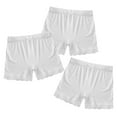 thumbnail image 3 of YONGHS Kids Girls 3 Pack Bike Shorts Solid Color Dance Gym Yoga Sports Bike Shorts White 7-8, 3 of 7