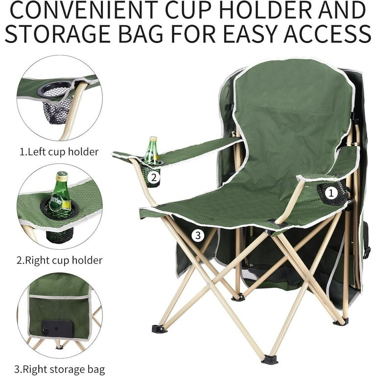 Camping Chair With Canopy - UPF 50+ Sun Shade Folding Beach Chair