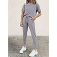 thumbnail image 2 of PRETTYGARDEN Women's Two Piece Lounge Sets Spring Summer Jogger Pants Vacation Outfits Travel Airplane Matching Clothes, 2 of 7