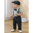 thumbnail image 2 of CARETOO Baby Boy Clothes Newborn Infant Formal Outfit Shirt Bowtie Hat Suspender Pant Cotton Fabric, 2 of 18