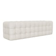 thumbnail image 4 of 46.30'' Velvet Upholstered Ottoman, Luxury Rectangular Footstool with Tufted Design, Bedroom Bench for Living Room, Bedroom, White, 4 of 7