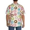 thumbnail image 7 of Goofa Colorful Donuts Printed Men's Casual Short-sleeved Shirt,Lightweight Breathable Button-down,Summer Casual men's top,Versatile Fashion shirt-3X-Large, 7 of 7