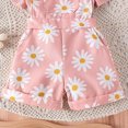 thumbnail image 5 of Toddler Kids Baby Girl Floral Overalls Shorts with Pocket Suspender Trousers Summer Clothing Outfits Pink B 18-24 Months, 5 of 5