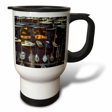 3dRose Houseboats on Lake Union, Seattle, Washington - US48 DBN0036 - David Barnes, Travel Mug, 14oz, Stainless Steel