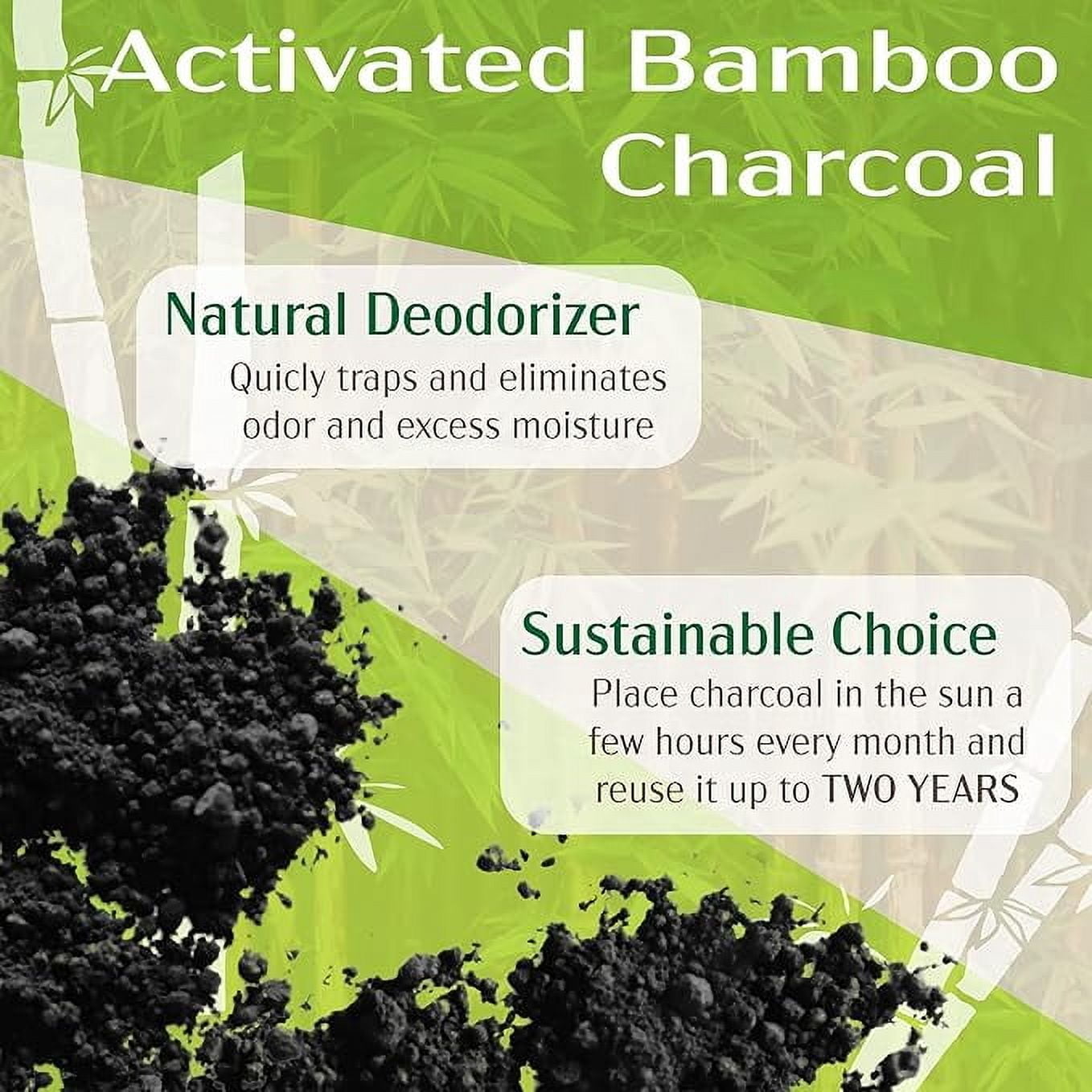 BambooMN Black Bamboo Charcoal Air Purifier Freshening Cube, 800 grams Bamboo Activated Carbon, 2 Pieces