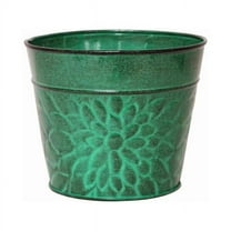Robert Allen MPT02010 Laurel Series Metal Planter Flower Pots, 8", Aqua