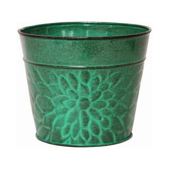 Robert Allen MPT02010 Laurel Series Metal Planter Flower Pots, 8", Aqua