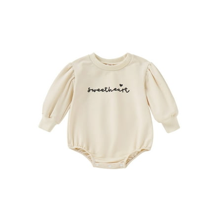 

Ma&Baby Newborn Baby Girl Boy Rompers Valentine s Day Letter Print Long Sleeve Cotton Jumpsuit Bodysuit