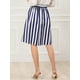 thumbnail image 5 of Allegra K Falda Mujer Midi A Rayas Con Botones Y Elástica, dos colores Blanco azul M, 5 of 6