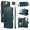 Green, variant on For Apple iPhone 18 Pro Max / 17 Pro Max Orchid Pattern Wallet Case, 9 Card Slots Zipper Pocket, Detachable Wrist & Shoulder Strap, Magnetic Shockproof Protective Phone Case,Red