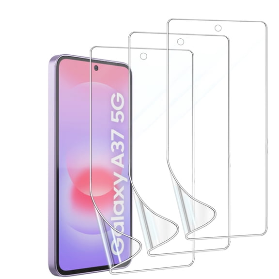 TPU Screen Protector for Samsung Galaxy A37 5G, Flexible Hydrogel Transparent Protective Film Touch Sensitive Fingerprint Unlock [Not Glass], Scratch-resistant, 3 Pack