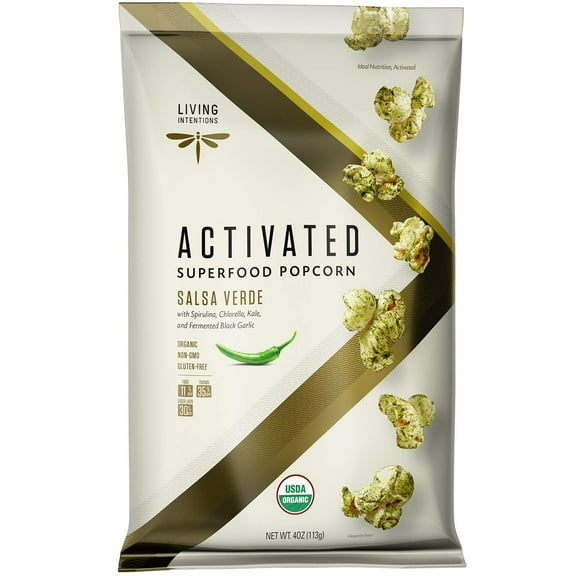 Pack of 12, Living Intentions Salsa Verde Popcorn, 4 oz