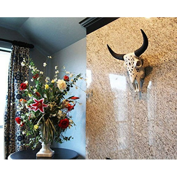 Southwest Great Plains Bison Ox Steer Bull Stencil Tooled Skull Wall Decor 19"H