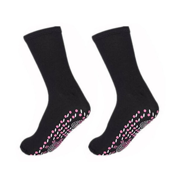 Happydeer 1 Pair Heated Socks Self-Heating Release Fatigue Lightweight Tourmaline Comfortable Breathable Massage Socks for Men Women