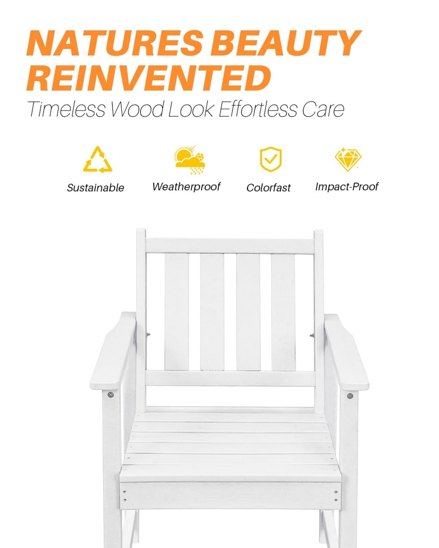 Patio Dining Chair Set of 2, HDPE Outdoor Dining Chairs with Ergonomic Backrest, All Weather Patio Chairs for Backyard, Deck, Garden, Poolside, Pearl