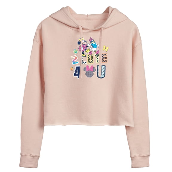 Disney - Two Cute Four You - Juniors Cropped Pullover Hoodie
