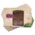 thumbnail image 1 of Ambesonne Scenery Place Mats Set of 4, Rusty Wood Door Italian, Standard Size, Cream Lilac Brown, 1 of 6