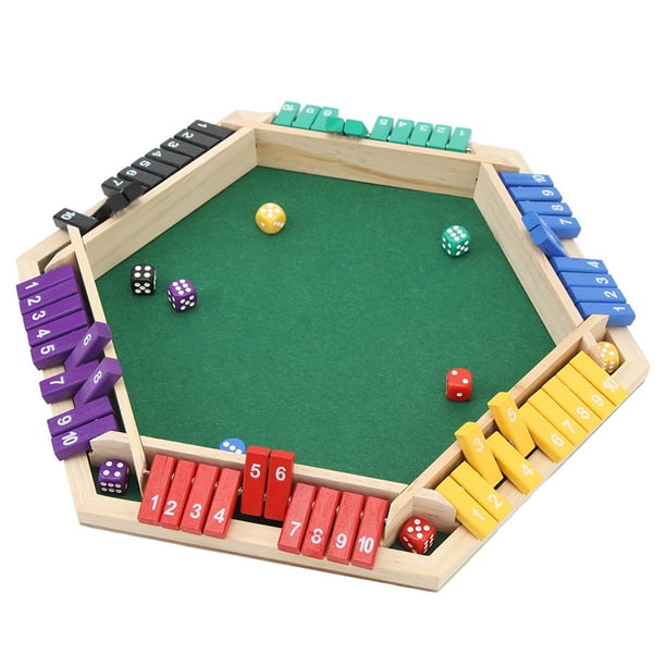 Shut The Box Juego De Matemáticas, 6 Caras De Madera De 6 Jugadores, Juego De Mesa Shut The Box, Juego De Mesa De Pub Para Niños Para Fiesta