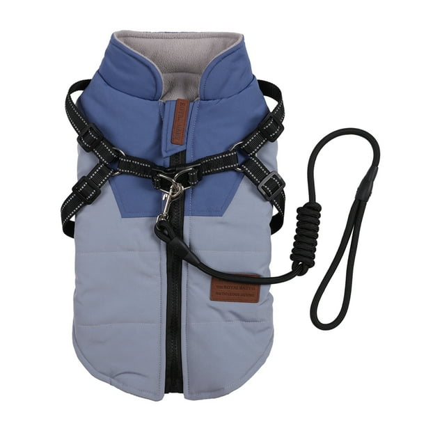 Winter Fleece Dog Vest Zipper Closure Waterproof Outer Shell for Cold