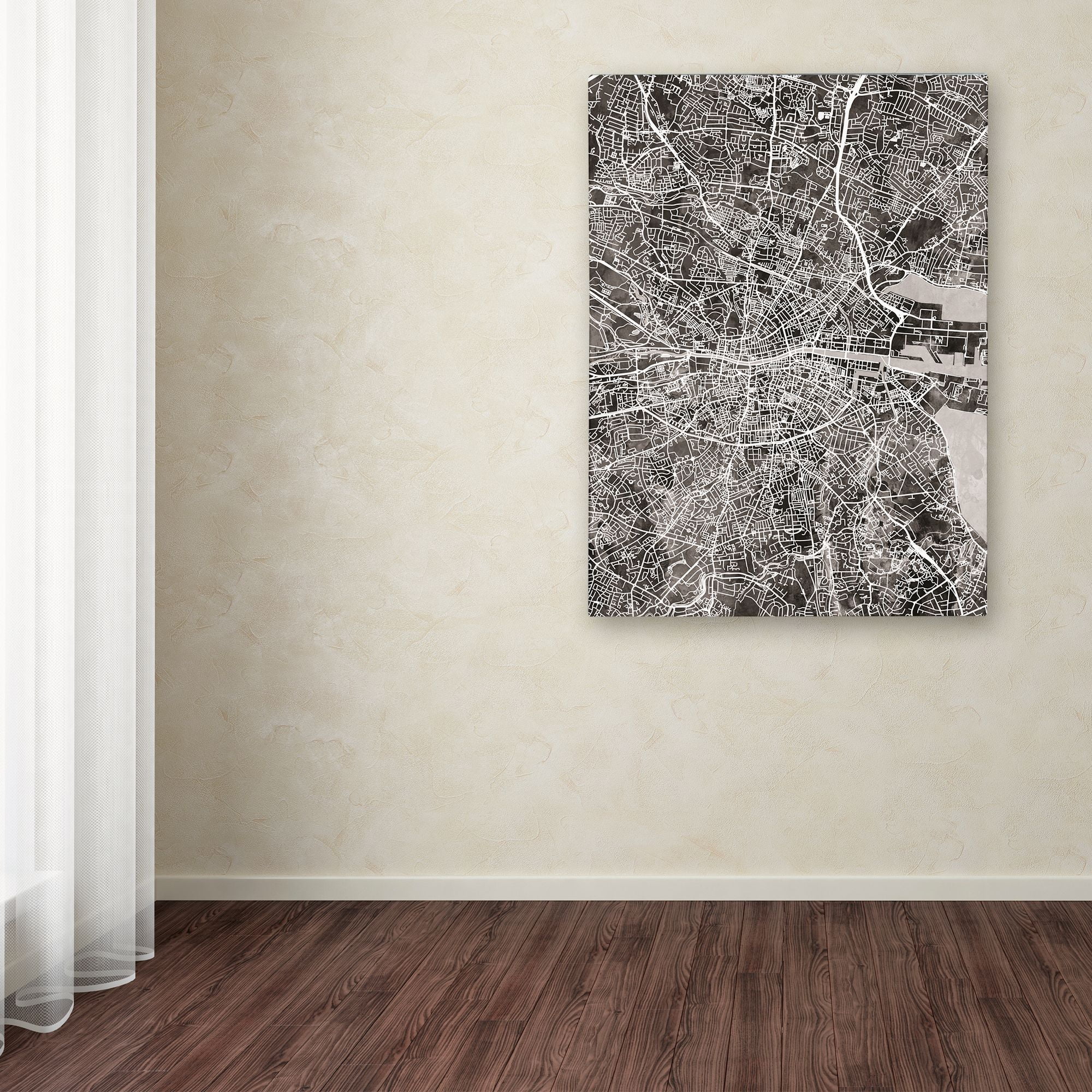 Trademark Fine Art 'Dublin Ireland City Map V' Canvas Art by Michael Tompsett