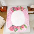 thumbnail image 5 of Homewish Girly Pink Monogrammed E Twin Sheet Sets for Women, Valentines Day Twin Fitted Sheet, Spring Garden Rose Flat Sheet, Lightweight Room Decor, 3-Piece, 5 of 7