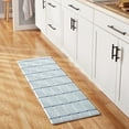 thumbnail image 3 of TOWN & COUNTRY BASICS Comfort Plus Windowpane Plaid Anti Fatigue Comfort Mat, Kitchen Runner Mat, Standing Desk Mat, Dorm Room Rug, Non-Slip Backing, Blue, 18"x55", 3 of 12
