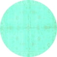 thumbnail image 1 of Ahgly Company Indoor Round Abstract Turquoise Blue Modern Area Rugs, 5' Round, 1 of 4