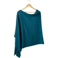thumbnail image 1 of Design Imports Tickled Pink Solid Cotton Poncho, Teal, 1 of 4