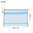 thumbnail image 2 of Uxcell A5 Double Layer Zip File Pouch Storage Pockets Mesh Zipper Bags, Blue 6 Pack, 2 of 5