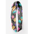 thumbnail image 2 of Bimba Gray Donut & Text Printed Pure Silk Scarf For Hair Neck Head Bandanas For Women 40 x 80 Inches, 2 of 6