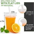 thumbnail image 3 of 16 Oz. Clear PET Plastic Cups Clear Crystal Drink Cups with/without Lids, 3 of 6