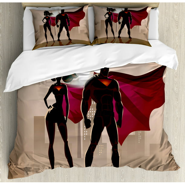 Superhero Queen Size Duvet Cover Set, Superhero Bed Set Queen