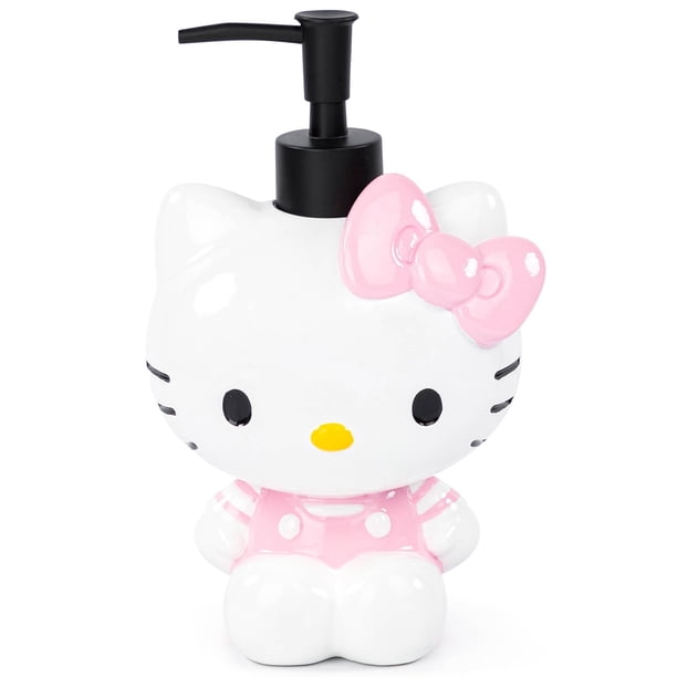 Dispensador de jabón Jay Franco Hello Kitty de resina rosa y blanca