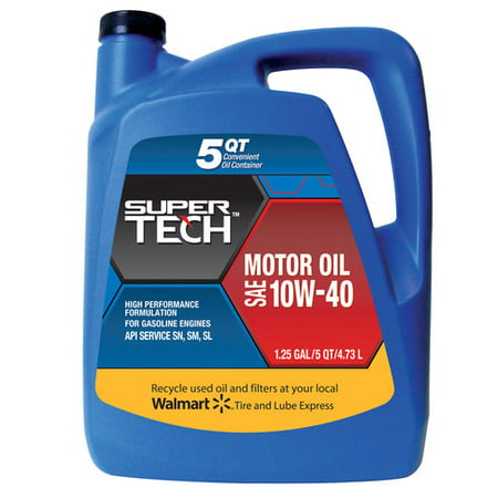 SuperTech 10W40 Motor Oil, 5-Quart - Walmart.com