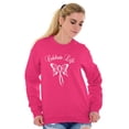 thumbnail image 5 of Celebrate Life Breast Cancer Support Women Crewneck Sweatshirt Brisco Brands X, 5 of 6