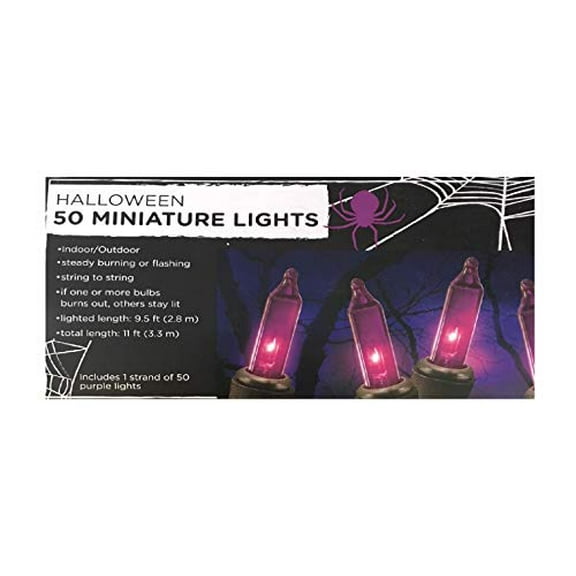 50 Halloween Miniature Lights - Purple
