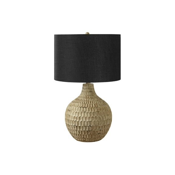 Lighting Fixtures Lighting, 25"h, Table Lamp, Black Shade, Brown Resin, Contemporary,Table Lamps