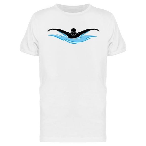 Swimmer Doing Butterfly T-Shirt Men -Image by Shutterstock, Male Large