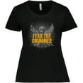 thumbnail image 3 of Inktastic Drum Music Fear the Drummer Women's Plus Size T-Shirt, 3 of 5