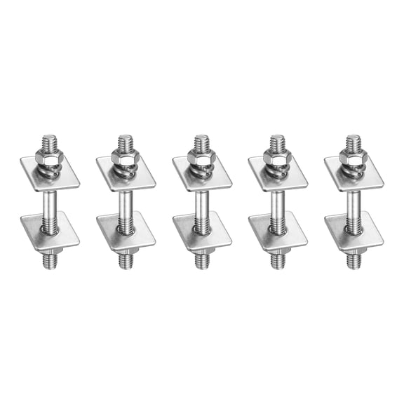 5 Pack M8x70mm 304 Stainless Steel Double End Threaded Stud Screws Set