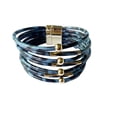 thumbnail image 4 of Sonducket magnética Multicapas Hebilla magnética ajustable Encanto de cuero Estampado de leopardo Accesorio de moda Joyas de mano Azul Azul 5piezas, 4 of 6