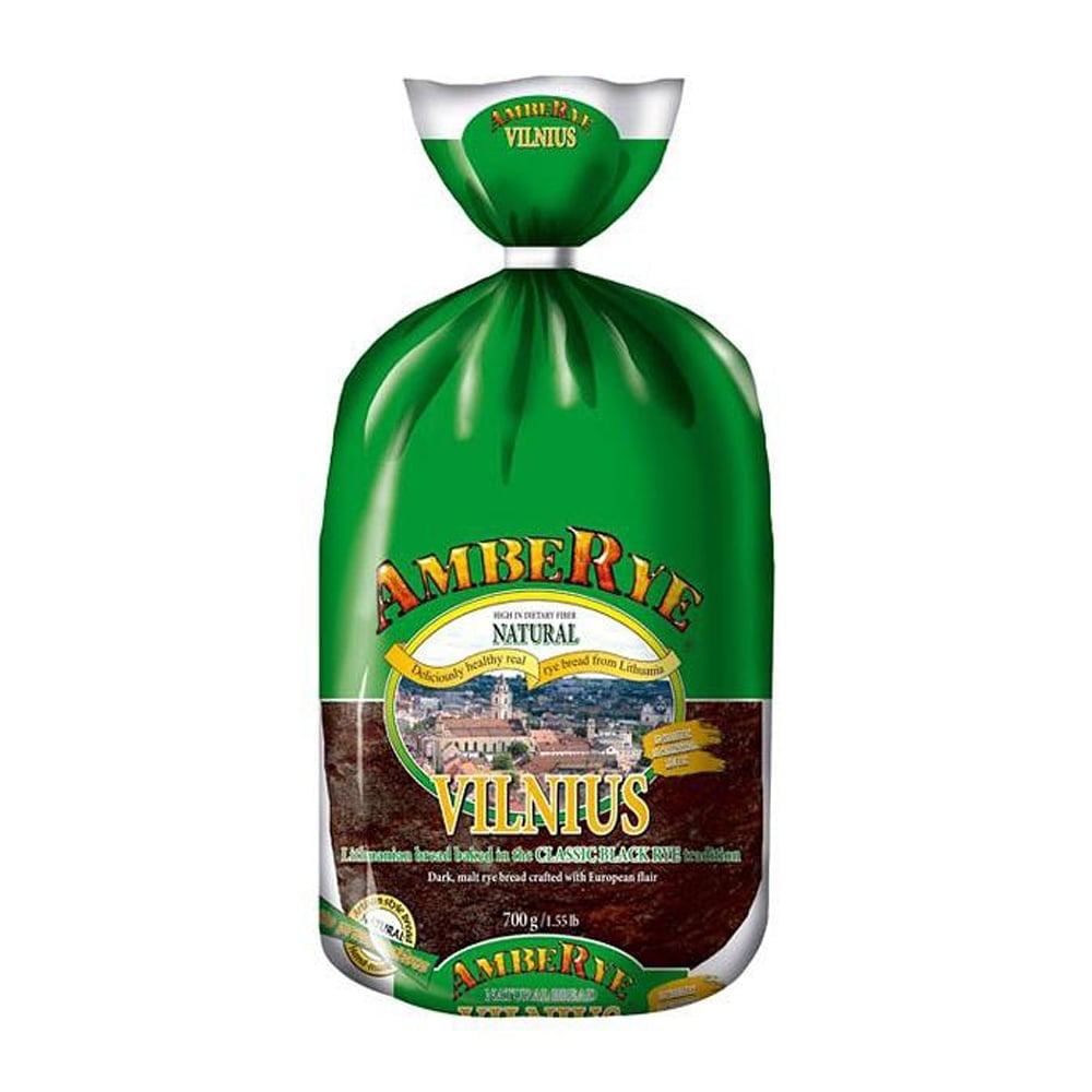 AmbeRye Vilnius Classic Black Rye Bread Product of Lithuania 700g/ 1.54lb - Set of 2