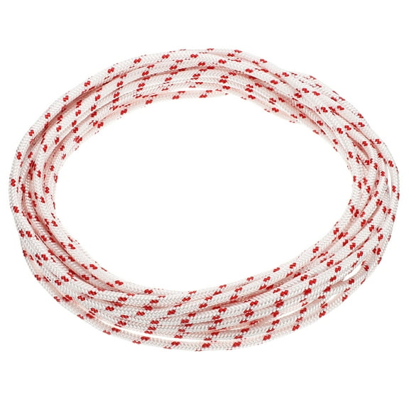 Recoil Starter Rope Pull Cord, 5mm Dia 12m 39ft Polyester Pull Cord, Red and White