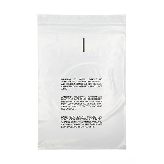 PSBM Resealable Clear Suffocation Warning Bags 22" x 24" 1.5 Mil Flat Bags foe Office Documentations 2000 Pcs