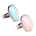 thumbnail image 1 of 2pcs / Pack Ovalado de Declaración de Compromiso de Piedras de Ópalo Salvador Anillo ovalado de Cystal, 1 of 5