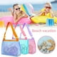 thumbnail image 3 of Bolsa de playa de malla (rosa), bolso de mano de red de conchas, bolsa de arena plegable de colección de conchas, adecuada para niños, bebés, niños y niñas que sostienen piscinas, B, 3 of 5