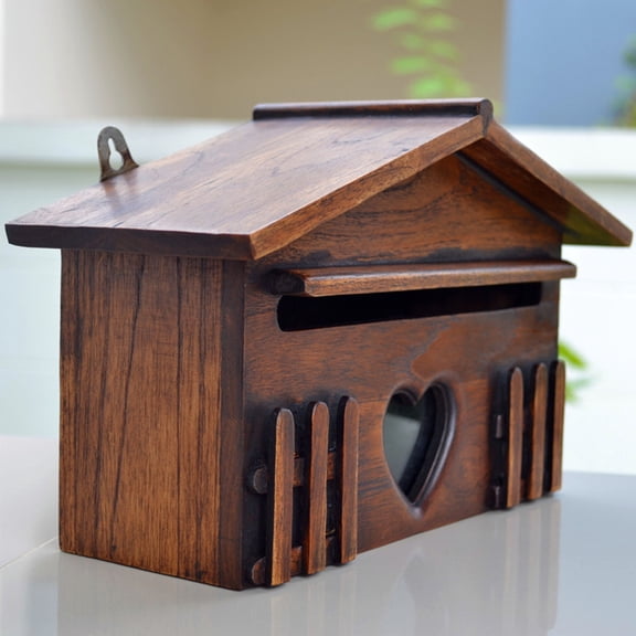 Mobutofu Rustic Dark Brown Mailbox for Home - 1 Piece Outdoor Mailbox